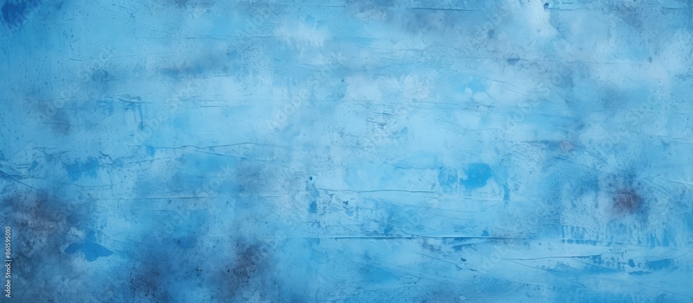 Poster Create an abstract texture on a cement floor using blue paint, suitable for a copy space image.
