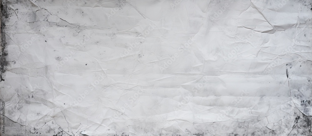 Poster Grunge backdrop with a white creased and crumpled paper texture, ideal for displaying images or text with copy space image.