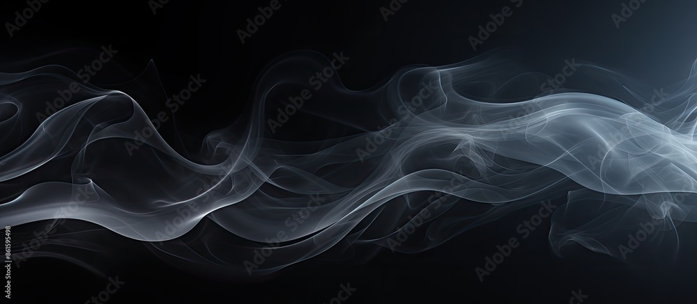 Poster Black background with an abstract smoke texture resembling fog in the dark with copy space image.