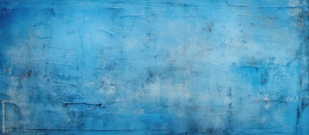 Aufkleber create an abstract texture on a cement floor using blue paint, suitable for a copy space image.