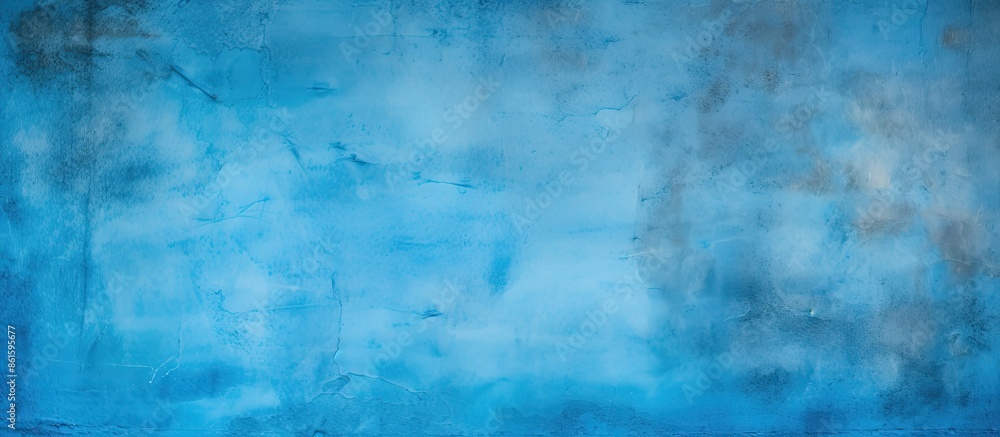 Poster Create an abstract texture on a cement floor using blue paint, suitable for a copy space image.