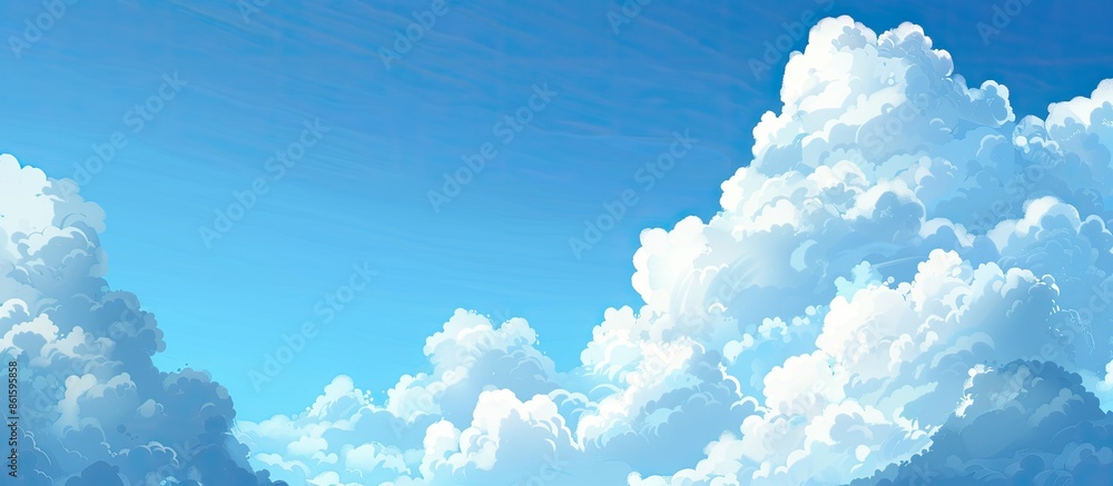 Aufkleber sunny blue skies with fluffy white clouds provide a picturesque background ideal for text placement 