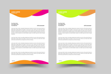 Modern and minimalist corporate company business letterhead template two color variation letterhead set for your business.Clean and professional corporate company business letterhead template design.