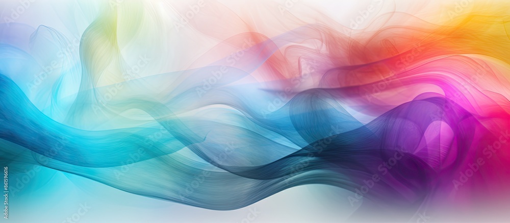 Poster smoke and light creating an abstract background with a black and white grain blur wall texture, feat