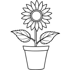Plants with flower coloring pages. Flower outline