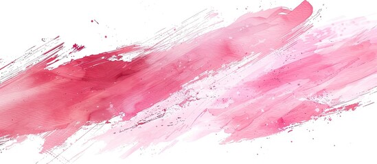 Obraz premium Pink pastel watercolor brushstrokes forming an abstract design against a copy space image.