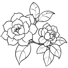 Plants with flower coloring pages. Flower outline