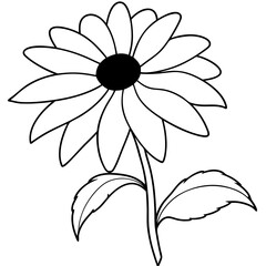 Plants with flower coloring pages. Flower outline