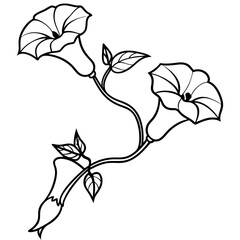 Naklejka premium Plants with flower coloring pages. Flower outline