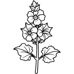 Plants with flower coloring pages. Flower outline