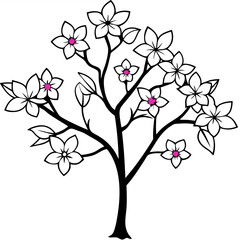 Plants with flower coloring pages. Flower outline