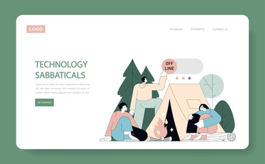 Digital Detox. Flat Vector Illustration