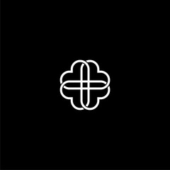  Four leaf clover icon isolated on dark background