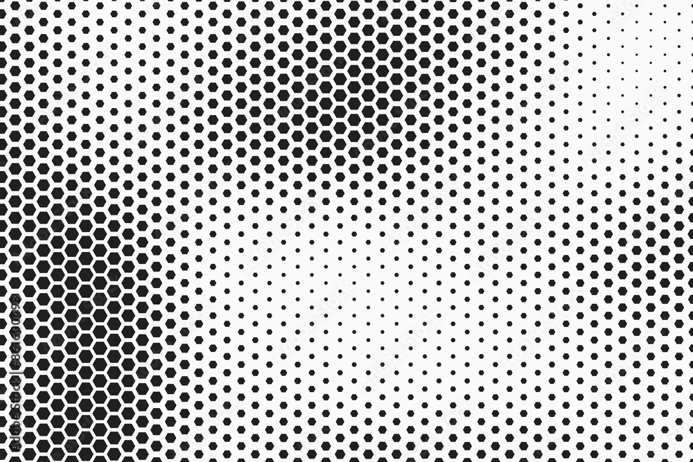 Poster grunge halftone dot pattern vector background in black and white colors. modern background for busin