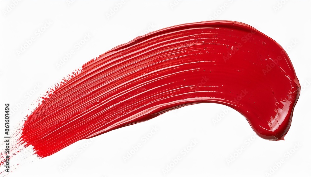 Aufkleber red lipstick is smeared on a white background, creating an abstract image