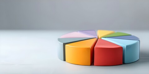 Obraz premium Distribution of Revenue Among Departments Displayed in a Pie Chart with Labeled Segments. Concept Revenue Distribution, Pie Chart, Departmental Breakdown, Labeled Segments