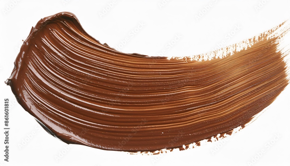 Poster chocolate cream creating a dynamic pattern on a blank canvas