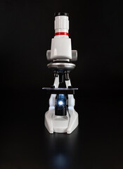 Microscope close-up on a black background