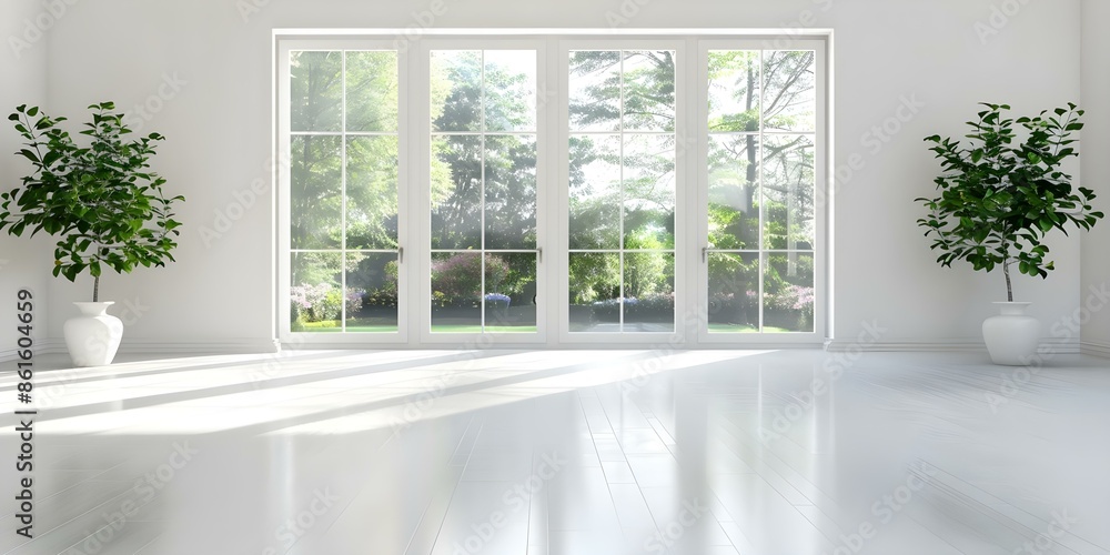 Poster how windows enhance openness and lightness in a space, creating an inviting atmosphere. concept wind