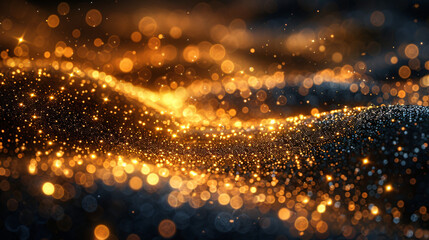 Naklejka premium Abstract glittering black and gold background