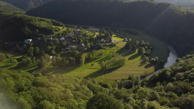 Aerial View of Frahan and Rochehaut, Belgium