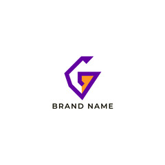 ILLUSTRATION LETTER G GEOMETRIC LOGO ICON PURPLE ORANGE COLOR TEMPLATE SIMPLE MINIMALIST ELEMENT DESIGN SIMPLE VECTOR GOOD FOR APPS, BRAND 