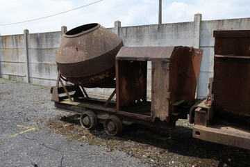 Fototapeta premium Industrial machines from an old abandoned coal mine, old and rusty.