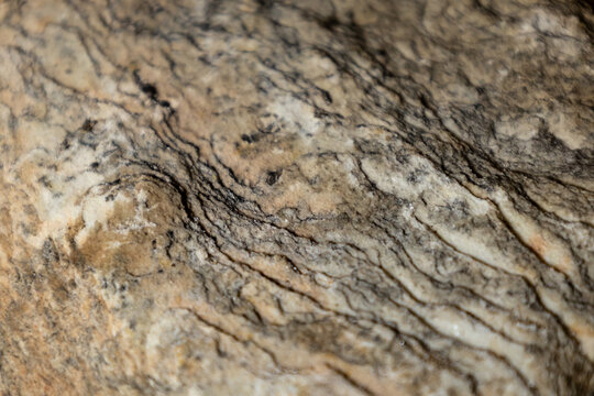 Close-up of the schistosity of a  quartz sericite schist.