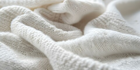 Timeless white cotton fabric with a comforting woolen texture for cozy attire. Concept Cozy Cotton, Timeless Fashion, Woolen Texture, Comfortable Attire, White Fabric