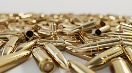 Fototapeta premium たくさんの弾丸、薬莢のイメージ