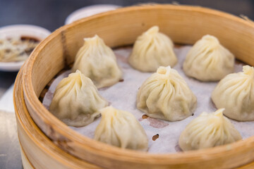 Chinese style steamed soup bun in restaurant