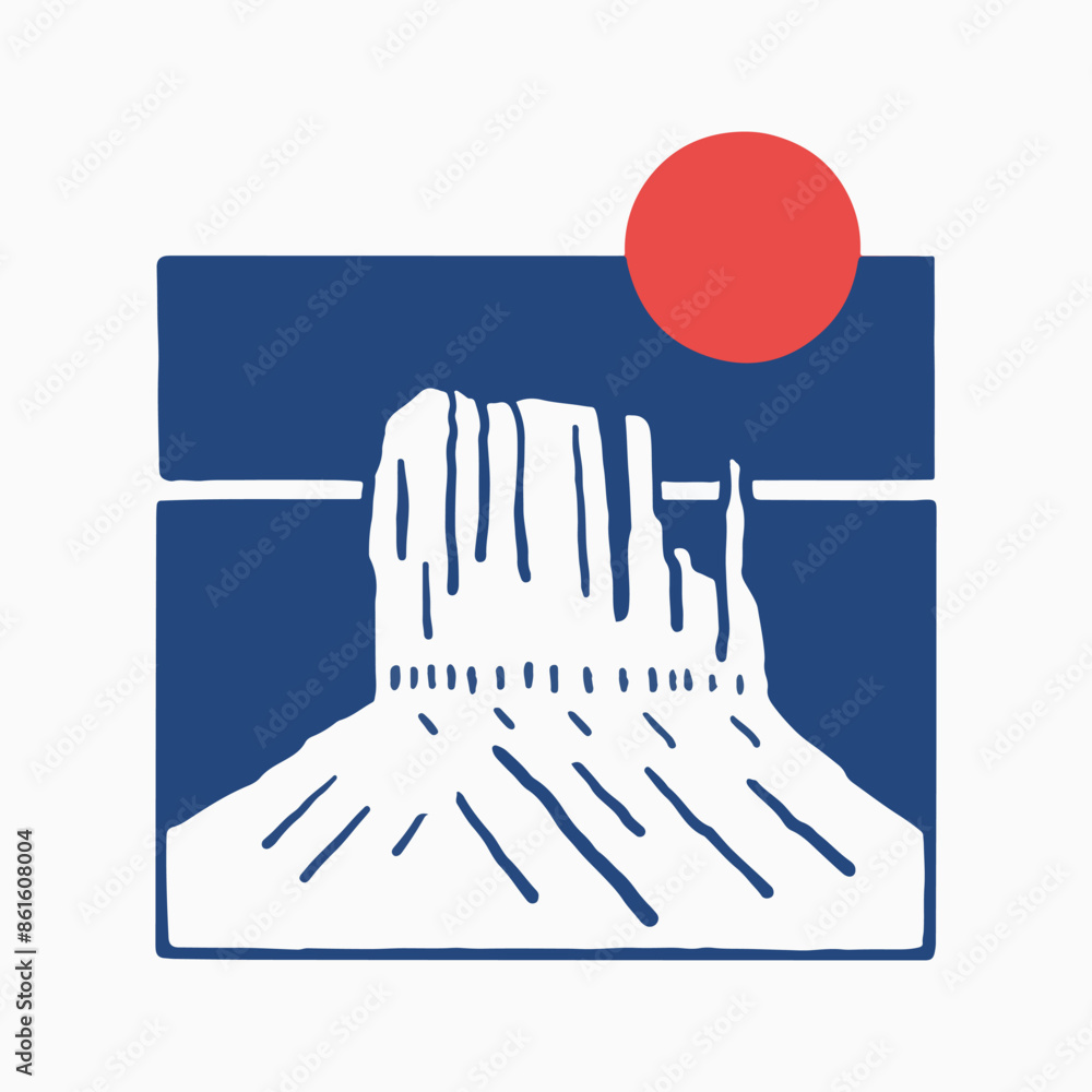 Wall mural the monument valley in utah vintage vector t shirt badge patch sticker illustration