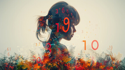 Create awareness with a Dyscalculia Day banner featuring a child's silhouette and colorful numbers, perfect for educational campaigns