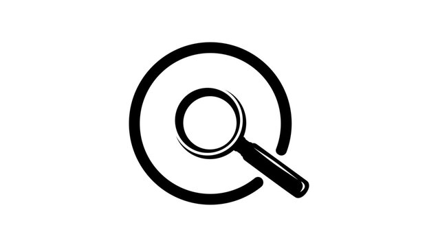 search icon, black isolated silhouette