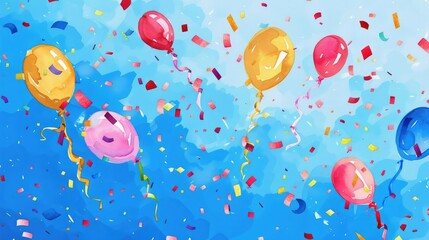 Birthday confetti flat design top view fun water color Complementary Color Scheme