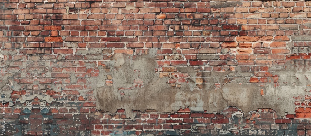 Poster Utilize a brick wall pattern as a backdrop in a photo with copy space image.