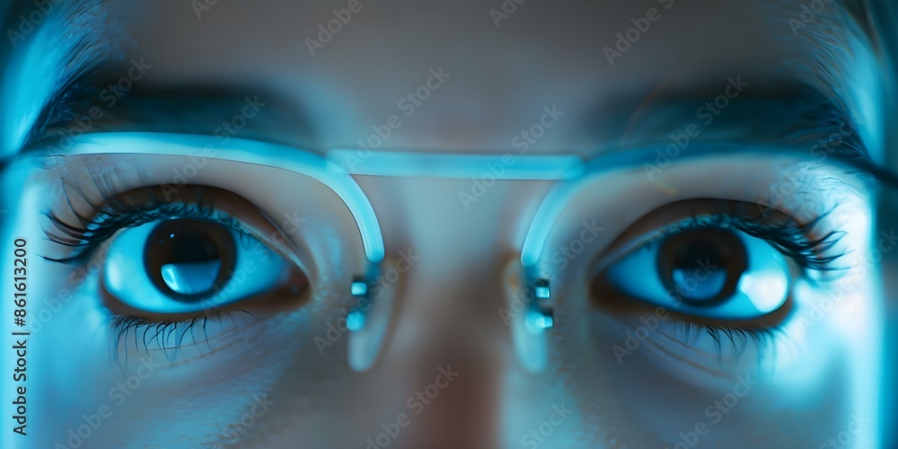 Poster detecting and exposing fake videos using advanced facial analysis technology. concept deepfake techn