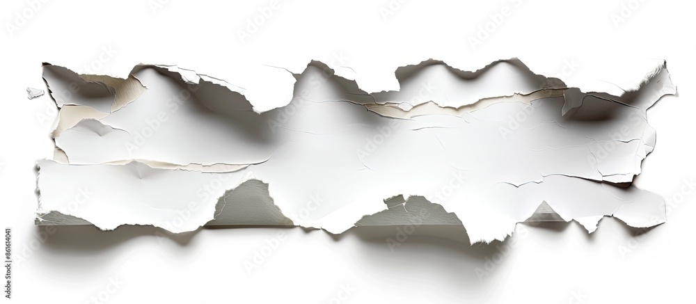 Poster a torn white paper with isolated copy space image on a white background.