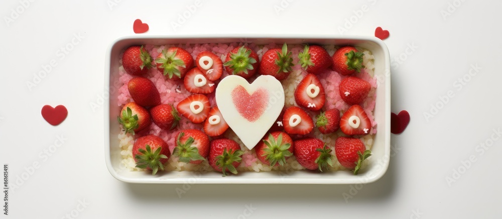 Poster top view of a bento cake featuring 