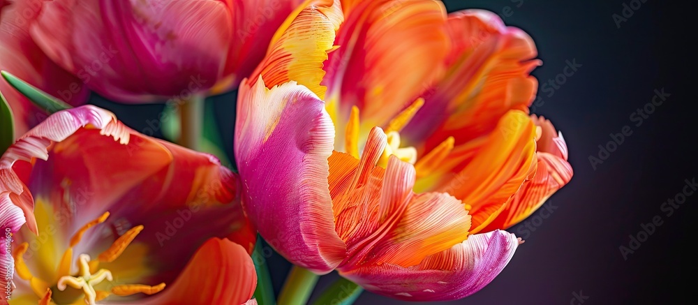Aufkleber macro photography showcasing beautiful and colorful flowers with a captivating copy space image.
