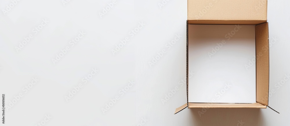 Poster An opened box against a white background with copy space image.