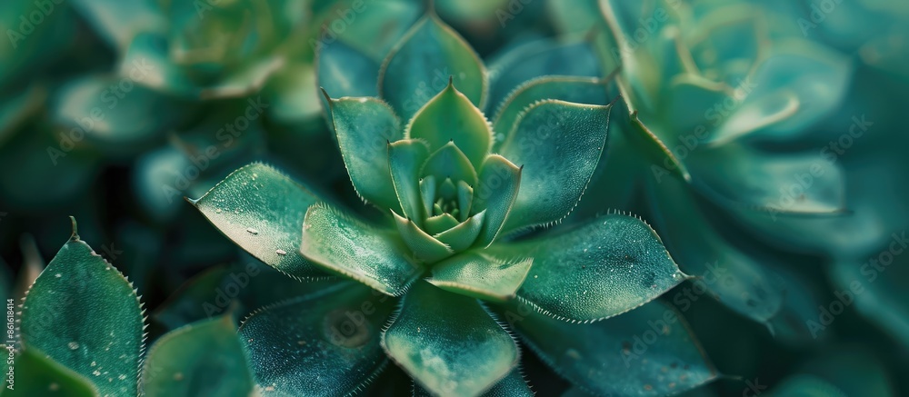 Aufkleber macro, close up of cactus - succullent plant. with copy space image. Place for adding text or design