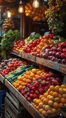 Vibrant Fruit and Veg Stall