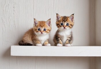 棚の上にいるかわいい子猫