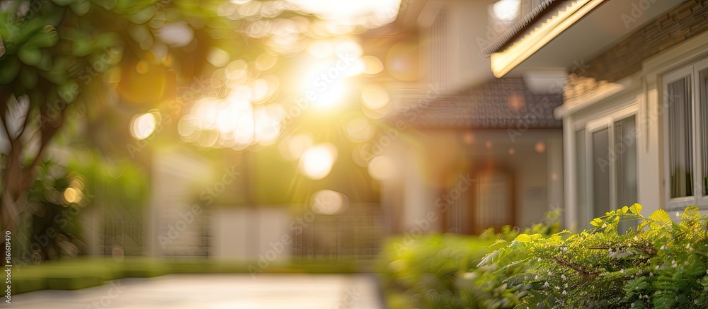 Poster abstract blur exteriors of house for background. with copy space image. Place for adding text or design