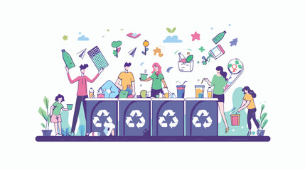 Fototapeta premium Save Planet Environment Concept. People Prepare 