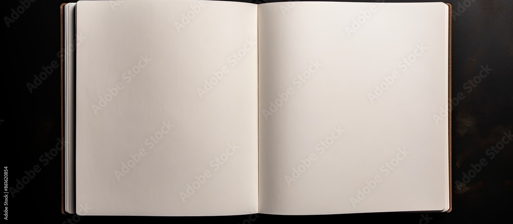 Poster White background with a blank open notebook, providing ample copy space image.