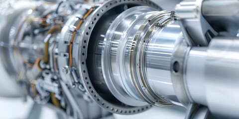 Components Inside an Aircraft Engine. Concept Blades, Combustion chamber, Turbine, Compressor, Fuel system