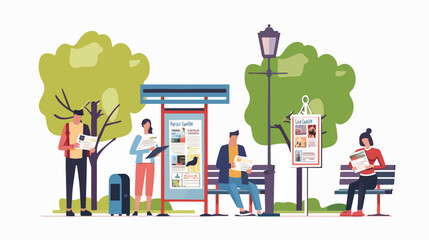 People Reading and Selling Newspapers Landing Page 
