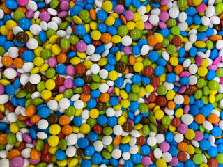 Colorful candies. Multicolored chocolate candy and Gradient for backgrounds.